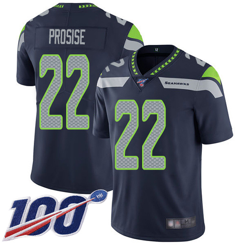 Seattle Seahawks Limited Navy Blue Men C. J. Prosise Home Jersey NFL Football #22 100th Season Vapor Untouchable->seattle seahawks->NFL Jersey